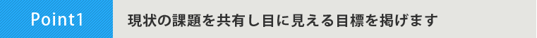 Point1-現状の課題を共有し目に見える目標を掲げます